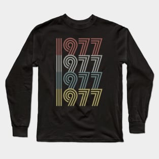 1977 Birth Year Retro Style Long Sleeve T-Shirt